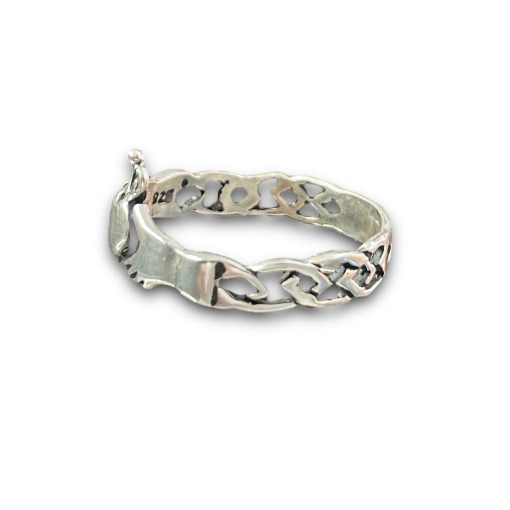 Vintage 925 Sterling Silver Claddaugh Ring sz 5,5 - Picture 2 of 4